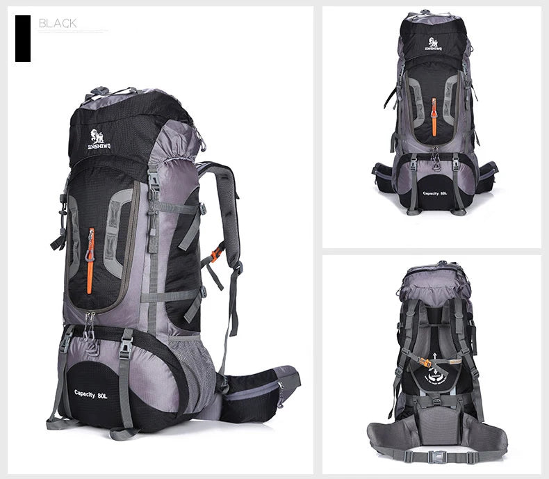 80L Camping Hiking Backpacks Big Outdoor Bag Backpack Nylon superlight Sport Travel Bag Aluminum alloy support 1.65kg