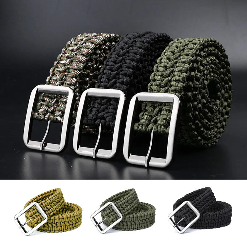 Paracord 550 Survival Belt Rope Hand Made Tactical Military Bracelet Outdoor Accessories Camping Hiking Equipment