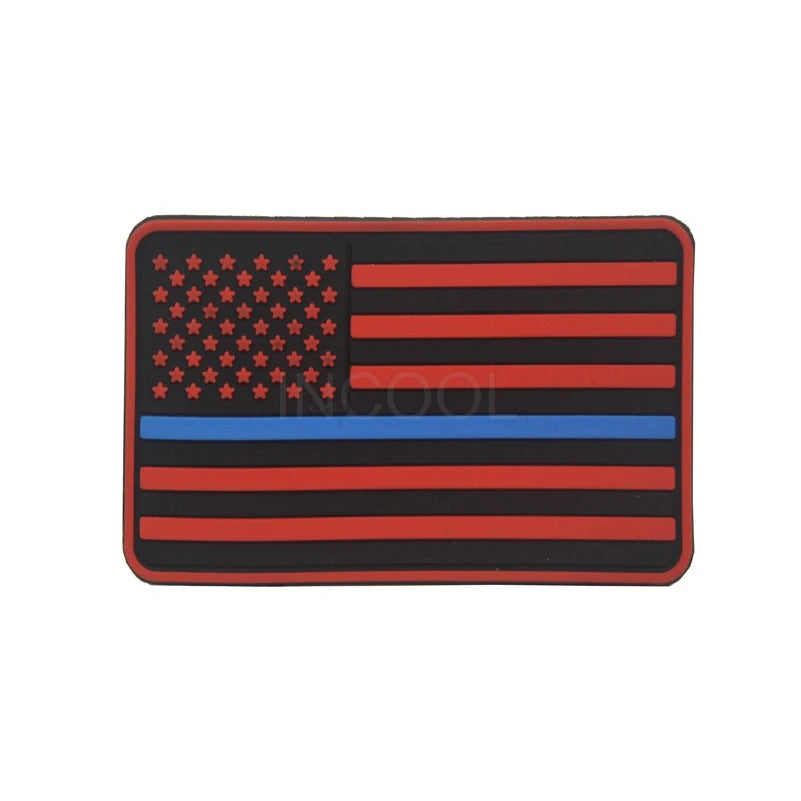 US Flag PVC Patch USA United States of America Thin Blue Line Military Patch Tactical Emblem American Rubber Flag Badges