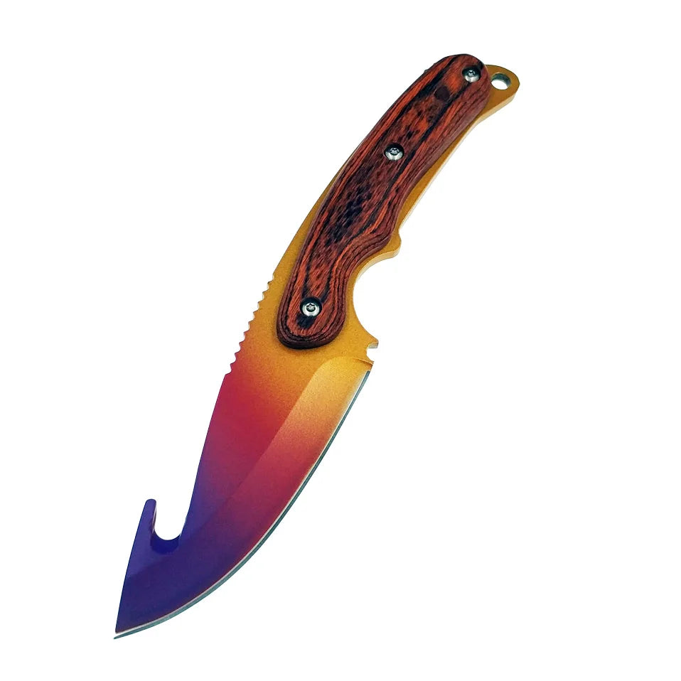 Swayboo Real CSGO Gut Knife Counter Strike Fixed Blade Sharp Wooden Handle Tactical Camping Survival Knives Nylon Sheath