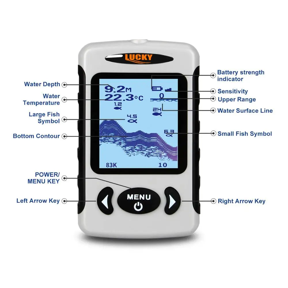 LUCKY FF718D-Ice&FF718 2.2inch LCD Portable Fish Finder 200KHz/83KHz Dual Sonar Frequency 100M Detector for Ice Fishing