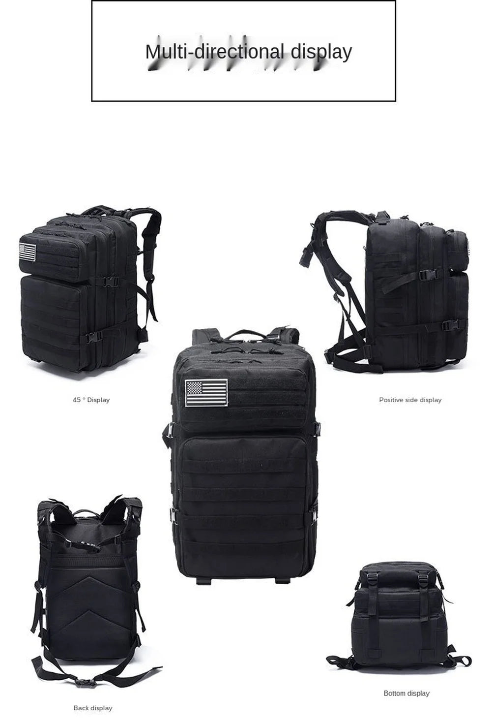 Tactical Backpack 3 Day Assault Pack Molle Bag Outdoor Bags Backpack for Hiking Camping Trekking Hunting Bags Backpacks