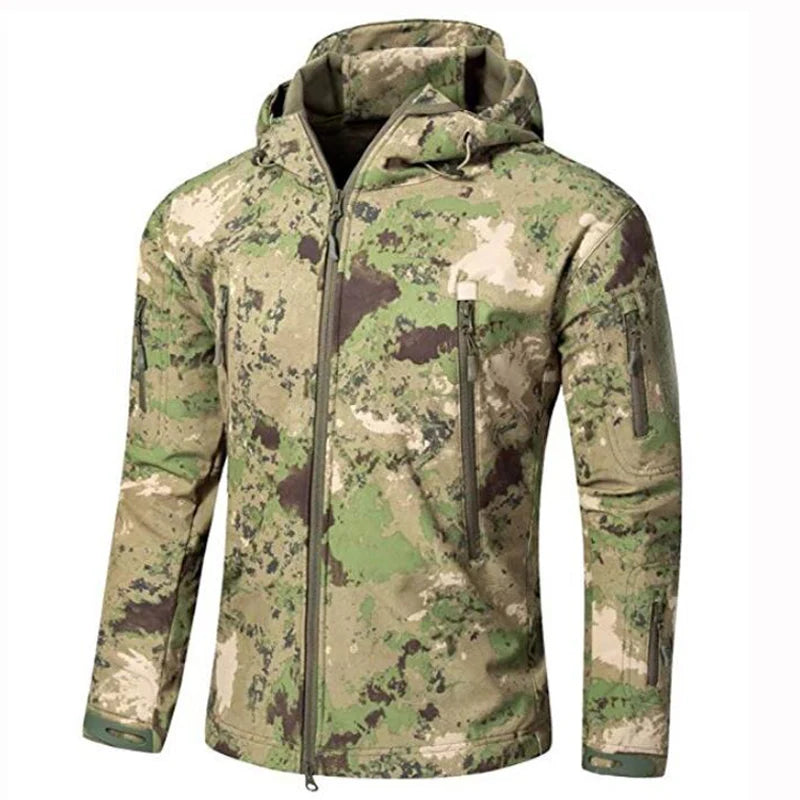 Outdoor Sport Softshell TAD Tactical Jacket Men Camouflage Hunting Clothes Military Waterproof Hooded Coats For Camping Hiking