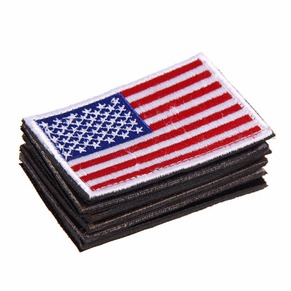 Embroidered thread American Flag Embroidered Patch Patriotic USA Military tactics Patch Iron-On or Sew to Any Garment