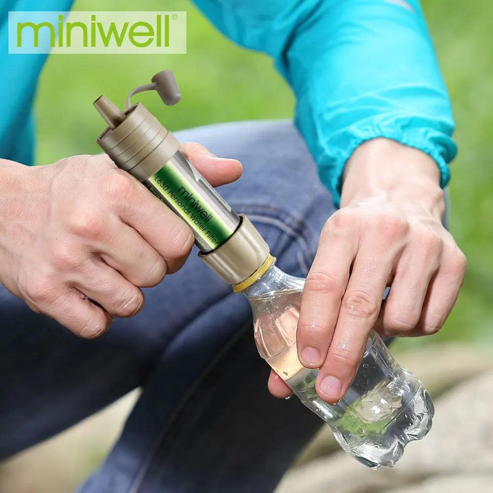 Miniwell Outdoor Portable Survival Water Filter Can Drink Water Directly for Camping Emergency Kit