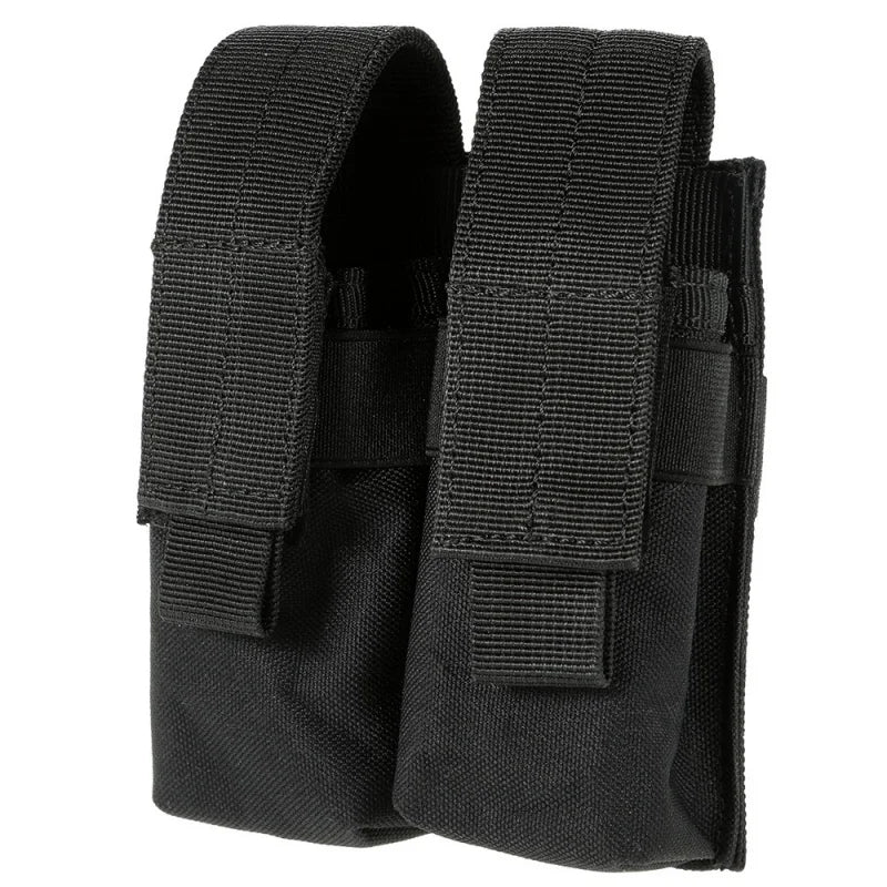 Molle System Tactical Pistol Double Magazine Pouch Molle Clip 9MM Military Airsoft Mag Holder Bag Hunting Accessories