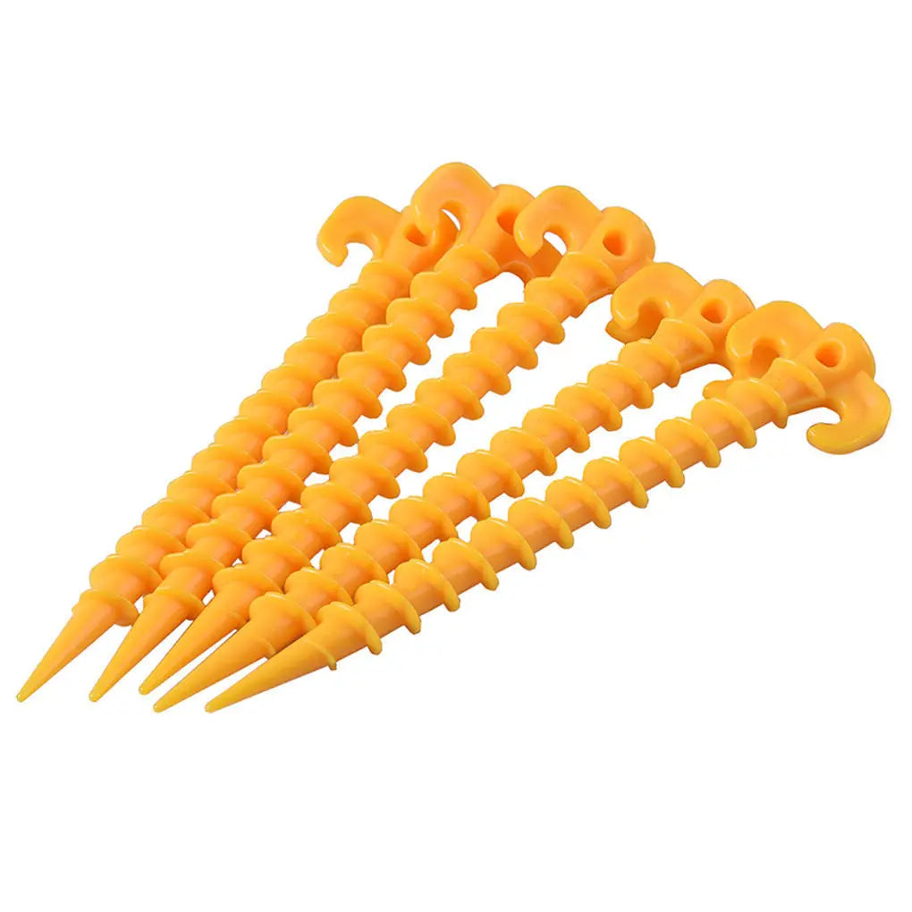 Tent Peg Outdoor Camping Trip 5pcs Tent Nails Ground Nails Screw Nail Stakes Pegs Plastic Sand Pegs Trip Beach Tent Stakes Nails