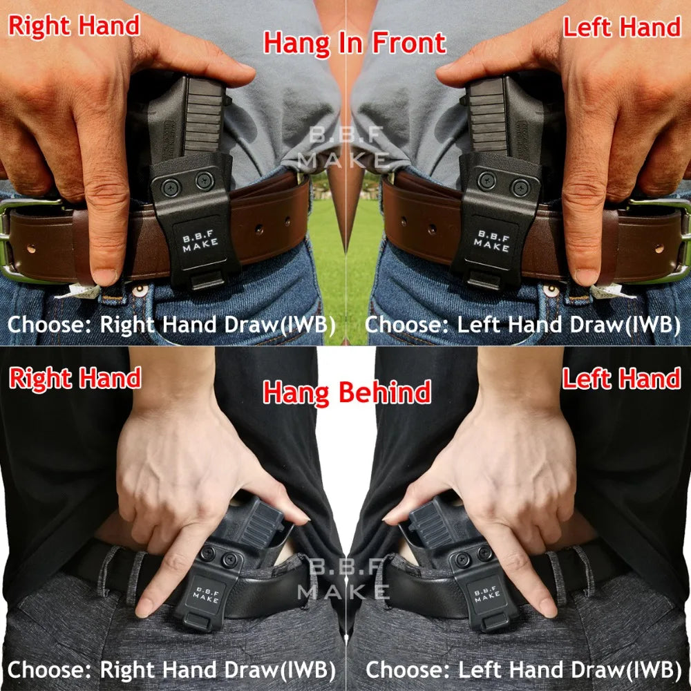 B.B.F Make Bodyguard 380 Holster IWB Kydex for S&W M&P Bodyguard 380 with Integrated Laser - Inside Waistband Holster