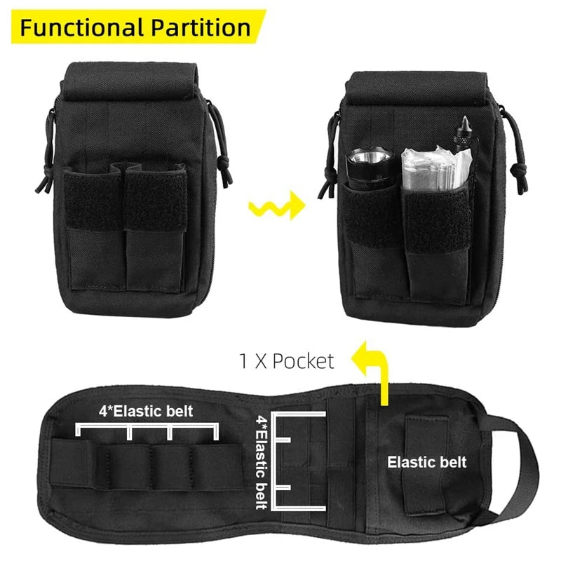 Military Molle EDC Pouch Tactical First Aid Kit Medical Bag Emergency Tool Camping Survival IFAK Bag Hunting Accessories Pack