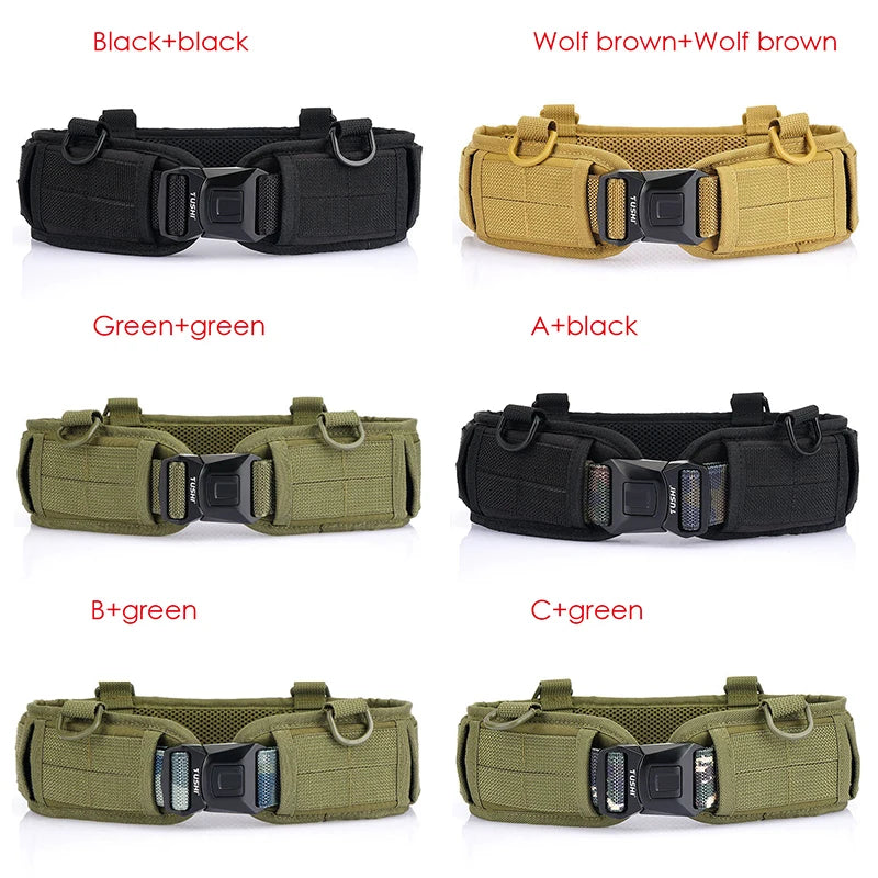 VATLTY New Tactical Belt Molle for Men Metal Buckle Strong Nylon Military Belt Outdoors Waistband Girdles Male