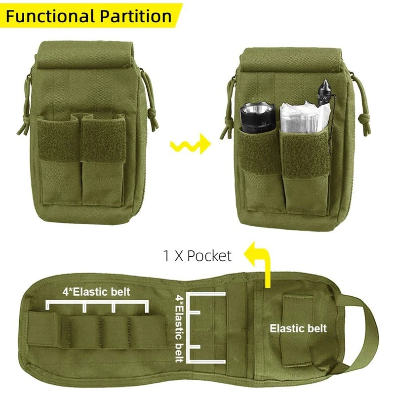 Military Molle EDC Pouch Tactical First Aid Kit Medical Bag Emergency Tool Camping Survival IFAK Bag Hunting Accessories Pack