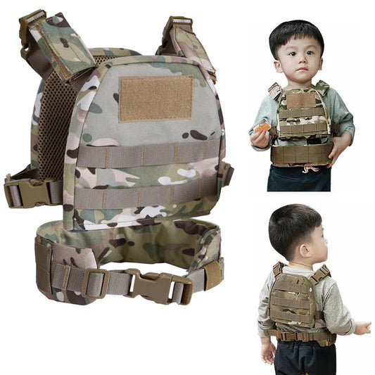 Tactical Kids Vest Military Airsoft Hunting Vest for Children Camouflage Combat Gear Vests Molle Plate Carrier