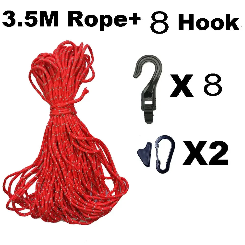 3.5-5m Camping Travel Clothesline Portable Adjustable Hiking Hotel Washing Clothes Drying Line Anti-slip Rope