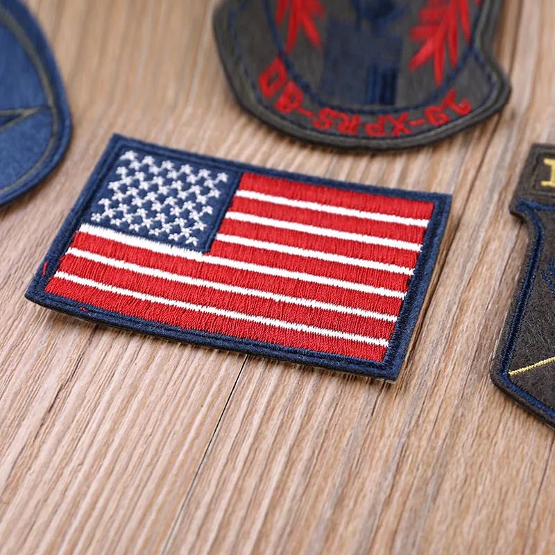 USA Flag Military Appliques Badges Cool National Embroidered Backpack Patches for Clothes Fashion DIY Stripe Stickers Applique