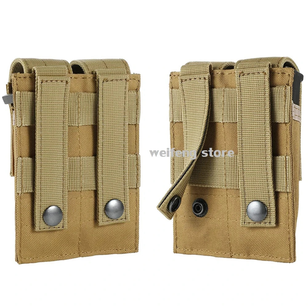 Tactical 9mm Molle Magazine Pouch Single Double Pistol Mag Pouch Outdoor Molle Open-Top Magazine Pouch for Glock M1911 92F