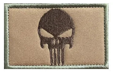 Punish Skull Embroidery Hook&loop Patch USA Flag Skull Morale Badge Multicam Tan Black Cranium Tactical Backpack Cap Attachments