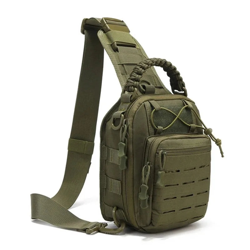 Men's Outdoor Chest Bag Tactical Shoulder Bag Sling Backpack 900D Oxford Mountain Camping Fishing Trekking Molle Mi