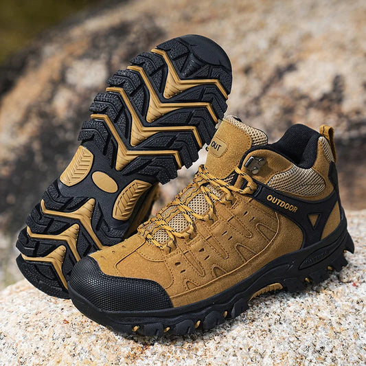 Autumn Winter Fashion Khaki Men's Hiking Boots Big Size 48 Waterproof Outdoor Boots Men Non-slip Trekking Sneakers Men Trainers