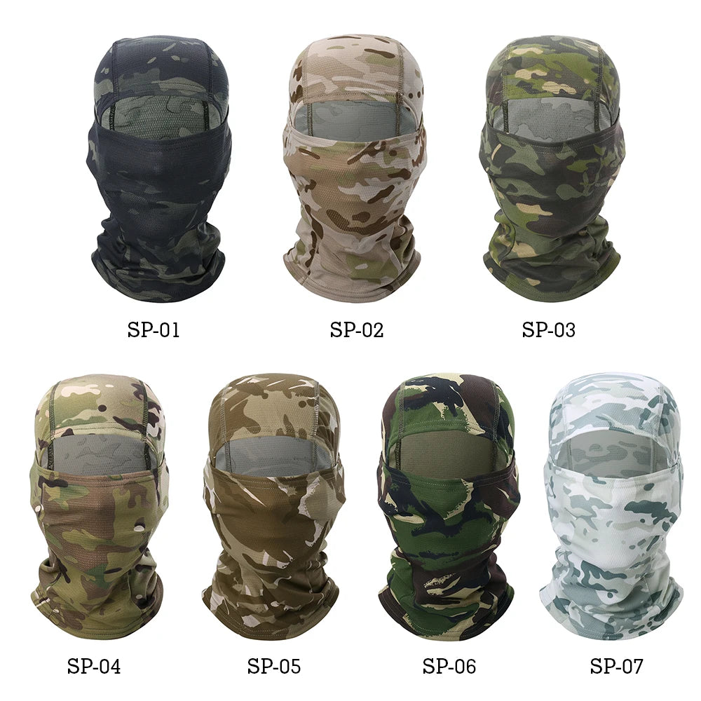 Multicam Balaclava Camouflage Tactical Paintball Wargame Military Airsoft Army Quick-Dry Helmet Liner Full Face Cap Men Women