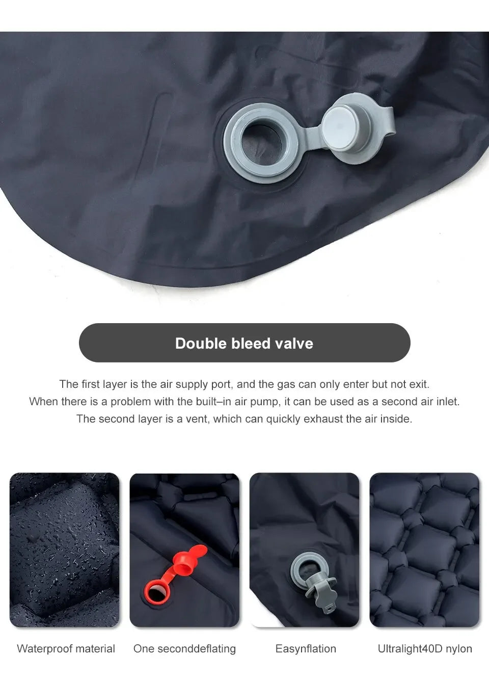 Outdoor Thicken Camping Mattress Ultralight Self-inflating Air Mattress Built-in Inflator Pump For Travel Hiking Fishing