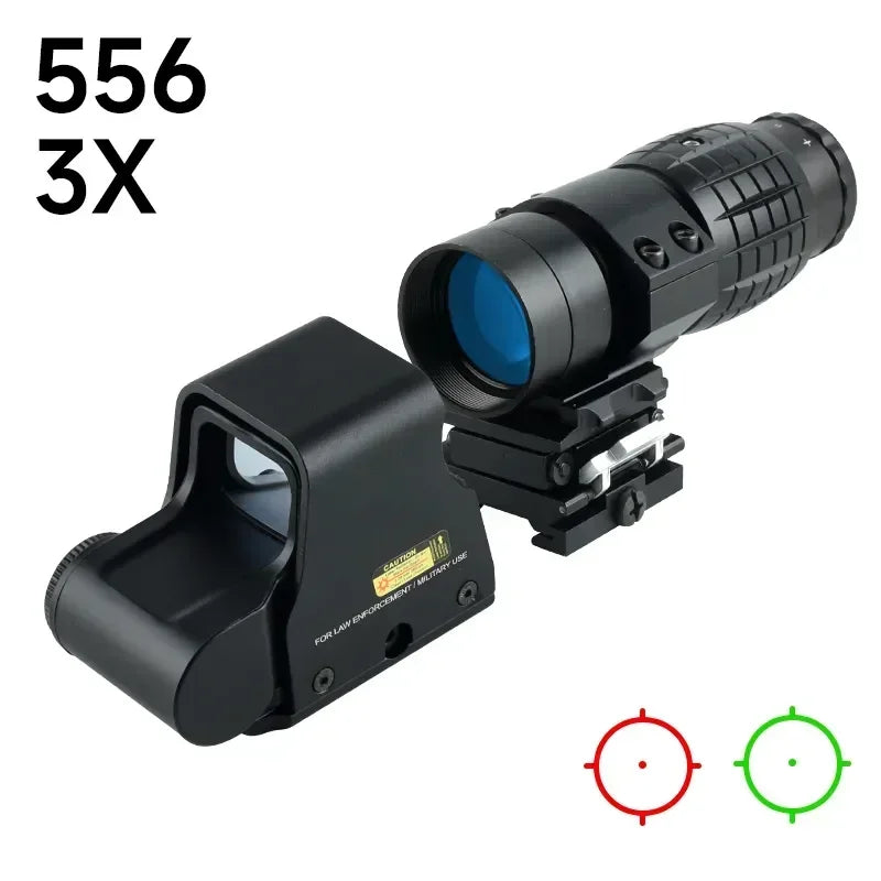 3X Holographic Scope 553 558 Tactical Optics Sight with Flip-up Mount Red Green Dot Sight for 20mm Rail Hunting Airsoft scope