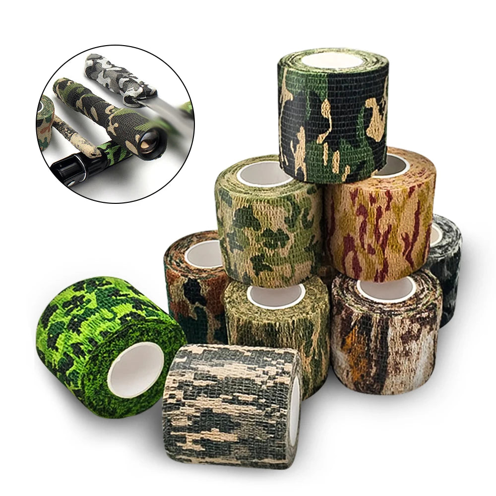 Tactical Camo Tape 5cm*4.5M Self-Adhesive Camouflage Tape Outdoor Hunting Shooting Stealth Tape Rifle Gun Stretch Wrap Cover