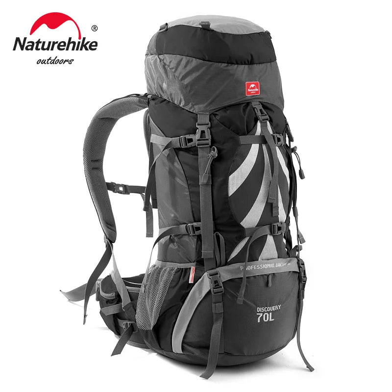 Naturehike Backpack Professional Outdoor Hiking Travel Bag Big Capacity 70L Mountaineering Camping Bag Support System NH70B070-B