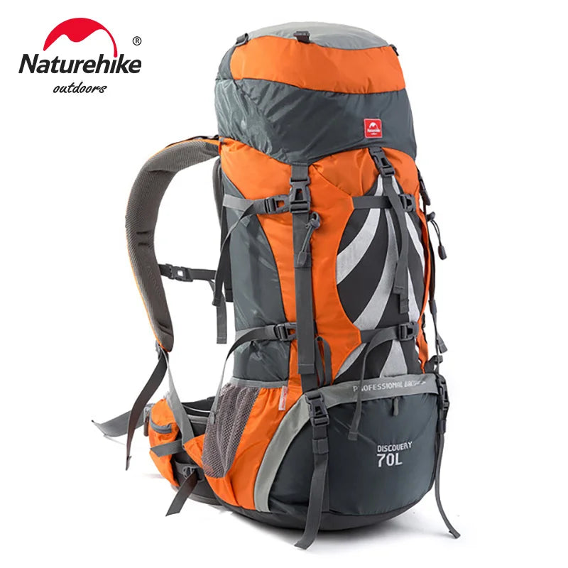 Naturehike Backpack Professional Outdoor Hiking Travel Bag Big Capacity 70L Mountaineering Camping Bag Support System NH70B070-B