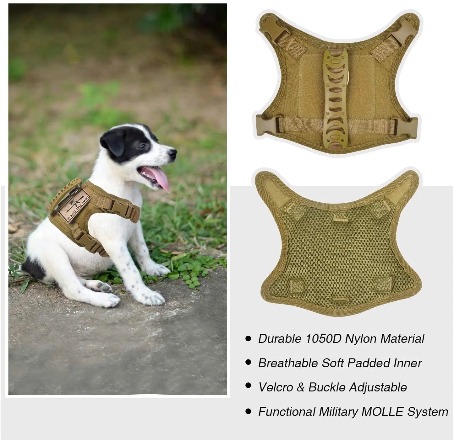 Chihuahua Cloth Small Dog Tactical Vest Training Harness xs Outdoor Working  Adjustable Military MOLLE with Rubber Handle