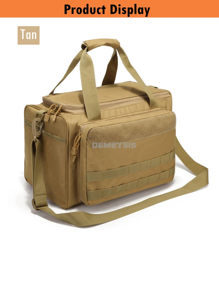 Tactical Range Bag Outdoor Hunting Training Shooting Molle Gun Bags Climbing Hiking Camping Large Capacity Handbag