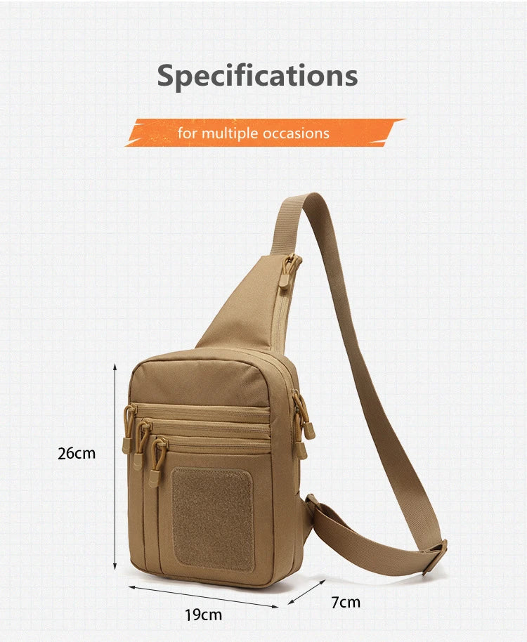 Outdoor Men Chest Bags Leisure Waterproof Shoulder Crossbody Bag Large Space Chest Bag Practical Durable Sling Bag Travel Sports