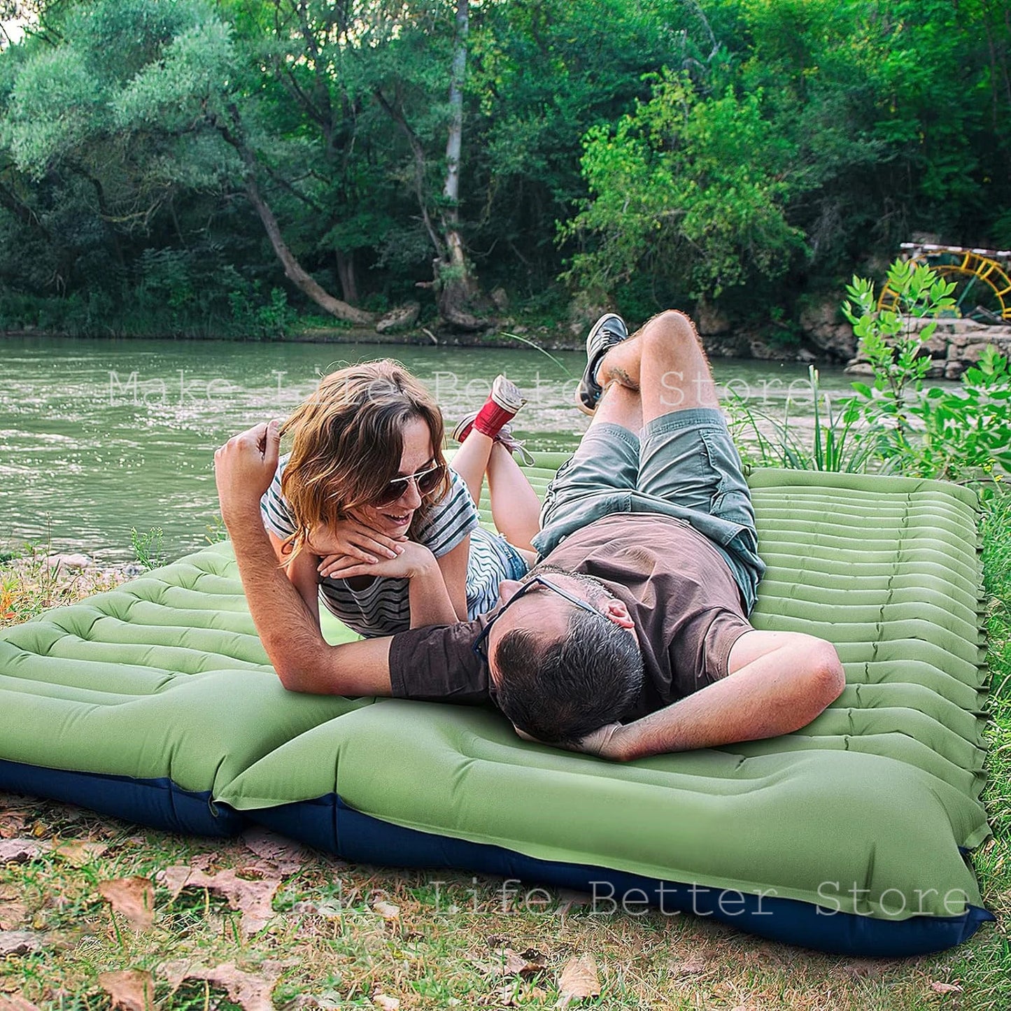 Inflatable Mattress with Built-in Pillow Pump 200x140cm Outdoor Sleeping Bed Vehicle Inflatable Cushion for Car Camping Air Mat