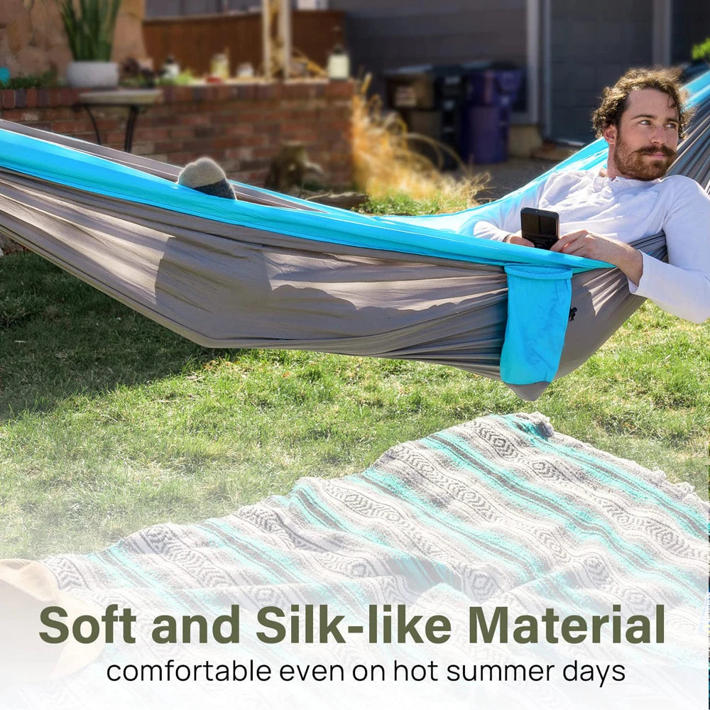 Lightweight Large Hammock 2 to 3 Person 125x78inch Parachute 210T Nylon Hammock For Outdoor Travel Camping Survival Beach Yard