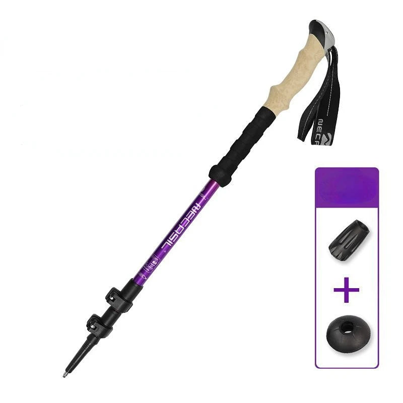 135CM Aluminum Outdoor Hiking Anti Shock Walking Sticks Telescopic Trekking Climbing Poles Ultralight Walking Canes