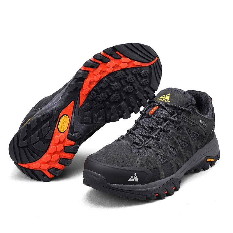 HIKEUP New Arrival Mens Hiking Shoes Breathable Lace Up Trekking Male Cushioning Outdoor Climbing Tourism Sneakers for Men