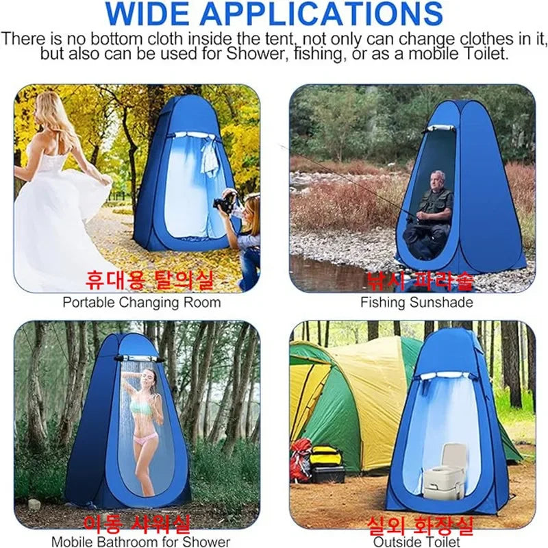 Portable Outdoor Camping Tent Shower pop up Tent Bath Fitting Room Tent Shelter for Beach Private Toilet Shower BathroomTents