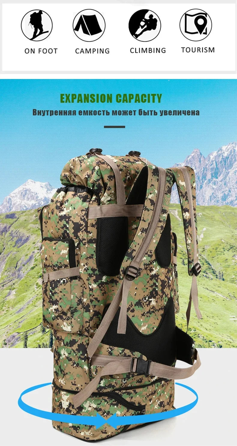 100L Tatical Backpack For Camping Hiking Travel Bags Large Capacity Molle Bag Backpacks Rucksack sac a dos homme