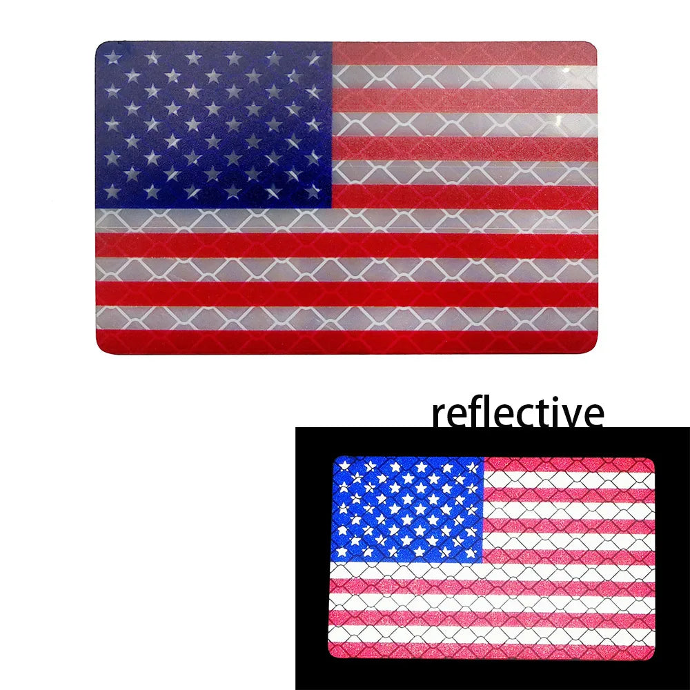 United States American US USA Infrared IR Reflective Large Size Flag Patches Tactical Military Emblem Shoulder Fastener Badges