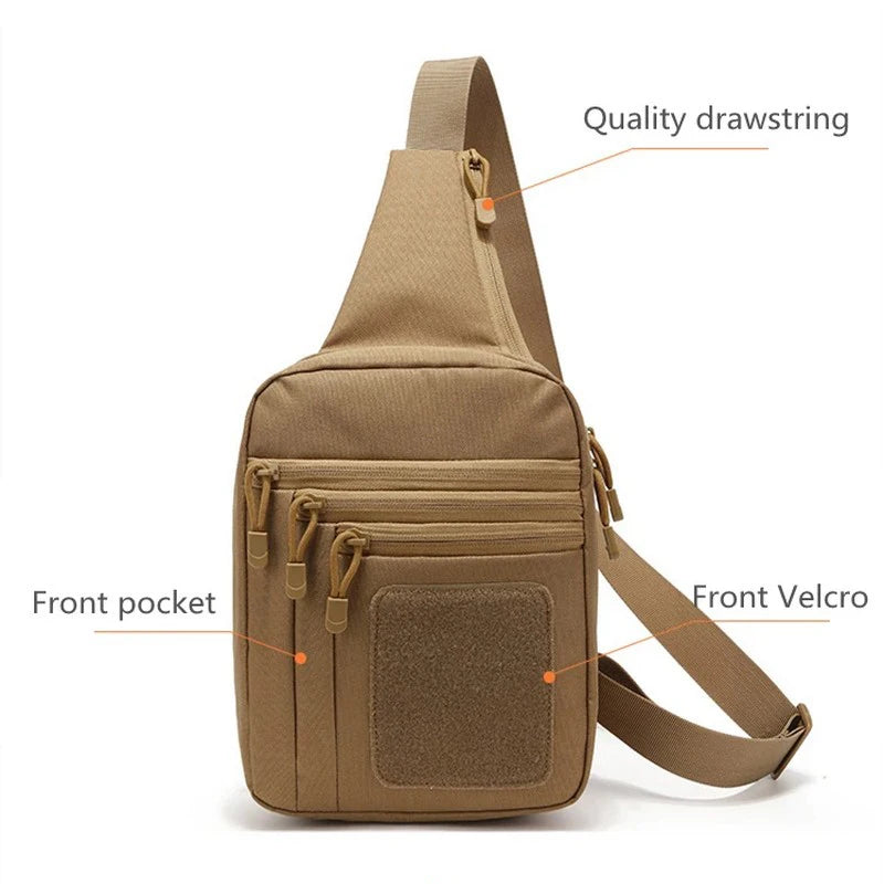 Outdoor Men Chest Bags Leisure Waterproof Shoulder Crossbody Bag Large Space Chest Bag Practical Durable Sling Bag Travel Sports