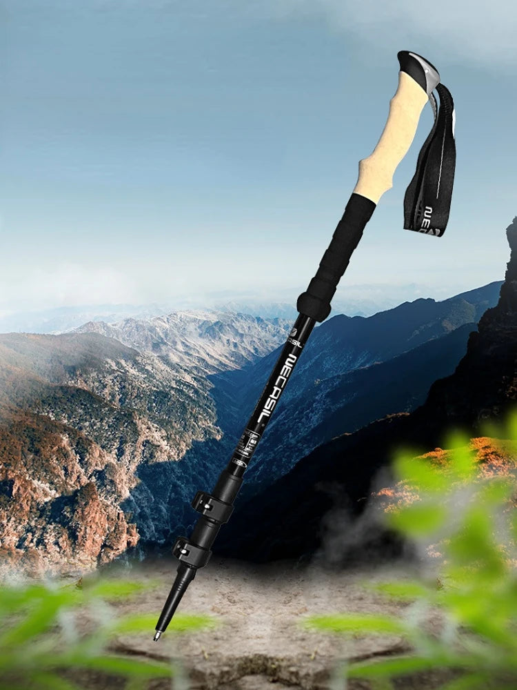 135CM Aluminum Outdoor Hiking Anti Shock Walking Sticks Telescopic Trekking Climbing Poles Ultralight Walking Canes