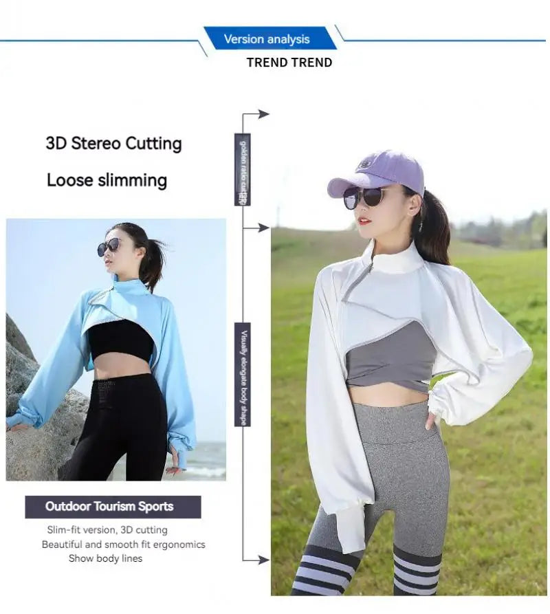 Sunsreen Shawl Arm Sleeves Women Short Uv Protection Cloak with Finger Hole for Golf Travel Hiking Riding Driving Outdoor Sports