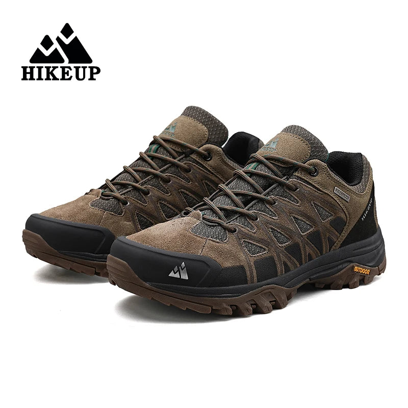 HIKEUP New Arrival Mens Hiking Shoes Breathable Lace Up Trekking Male Cushioning Outdoor Climbing Tourism Sneakers for Men