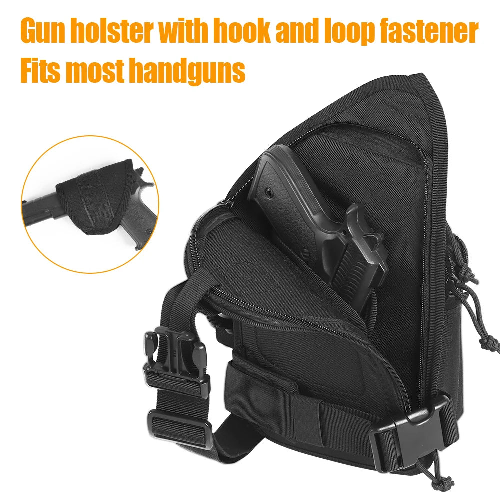 Gun Bag Concealed Gun Holster Shoulder Bag Chest Bag Crossbody Bag for Pistol Handgun Airsoft Hunting Bag Outdoor Backpack