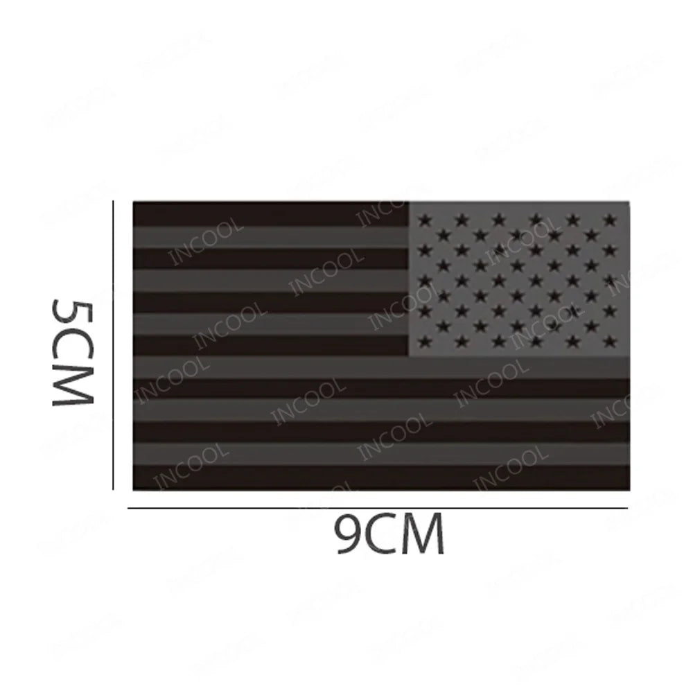 United States American US USA Infrared IR Reflective Large Size Flag Patches Tactical Military Emblem Shoulder Fastener Badges