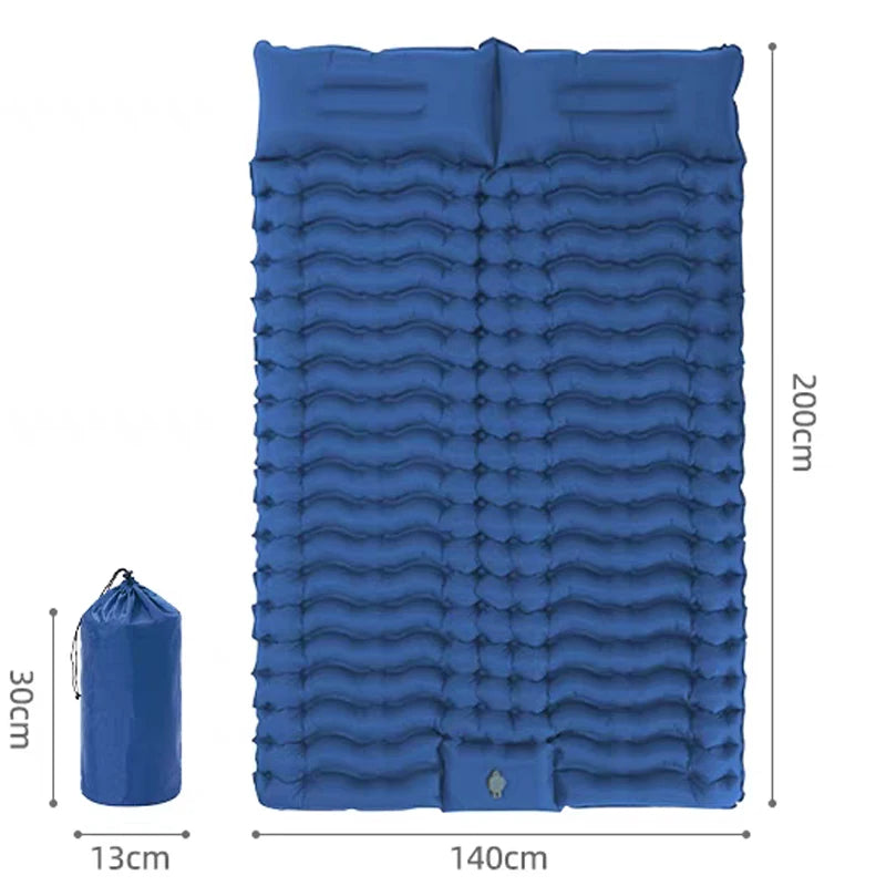 Inflatable Mattress with Built-in Pillow Pump 200x140cm Outdoor Sleeping Bed Vehicle Inflatable Cushion for Car Camping Air Mat