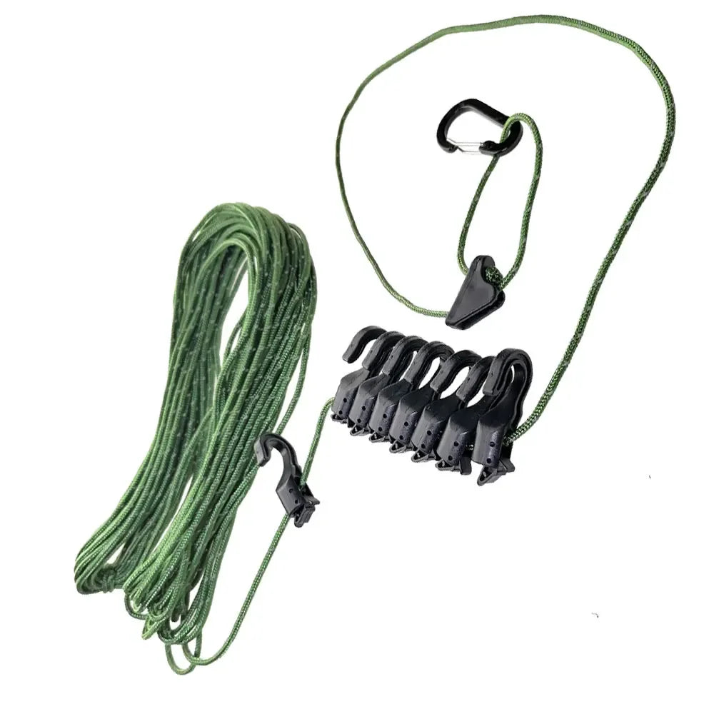 3.5-5m Camping Travel Clothesline Portable Adjustable Hiking Hotel Washing Clothes Drying Line Anti-slip Rope