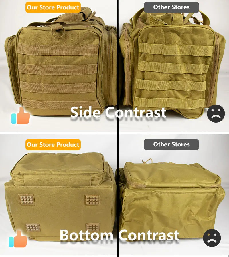 Tactical Range Bag Army Style Military Hunting Accessories Storage Pack Anti Slip Feet Magazine Case Extra Pockets for Shooting