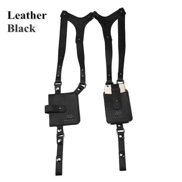 Underarm Holster Leather Mobile Phone Anti-Theft Hidden Pocket Shoulder Bag Safety Storage Pack Adjustable Gun Holster