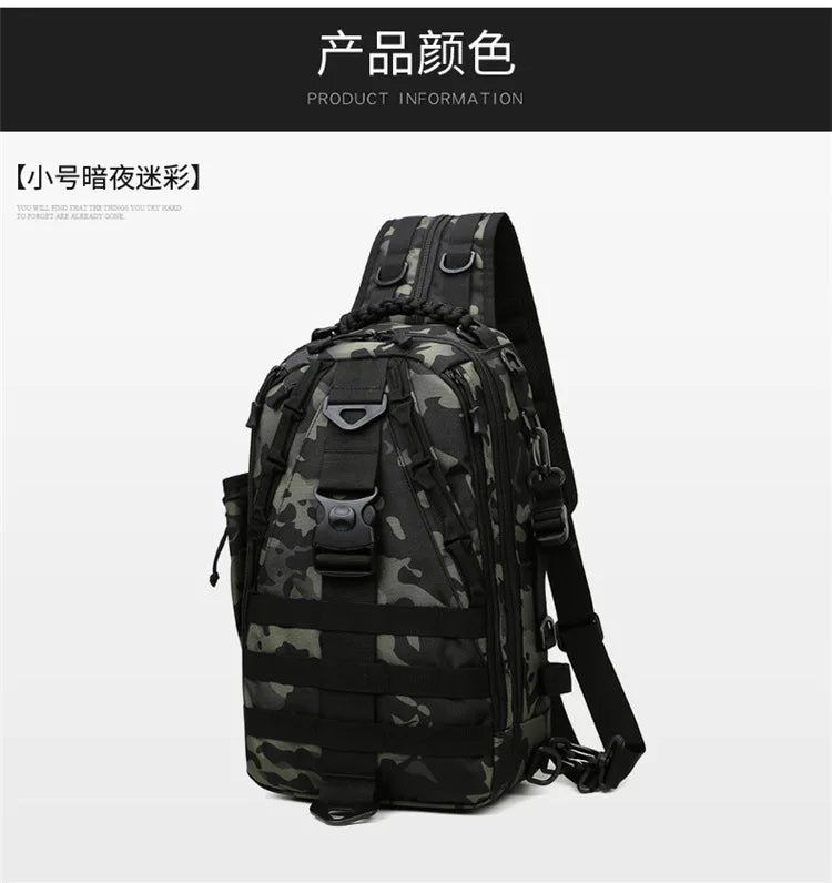 Outdoor Fishing Tackle Bag Waterproof Hiking Cycling Travel Backpack Shoulder Tactical Bag Chest Pack Fish Lures Tools Rucksack