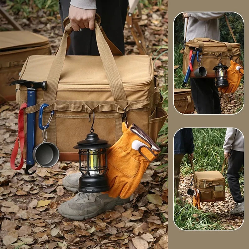 30 45L Camping Storage Bag Trunk Organizer with Handles Versatile Large Capacity for Outdoor Barbecue Camping Cooking Picnic